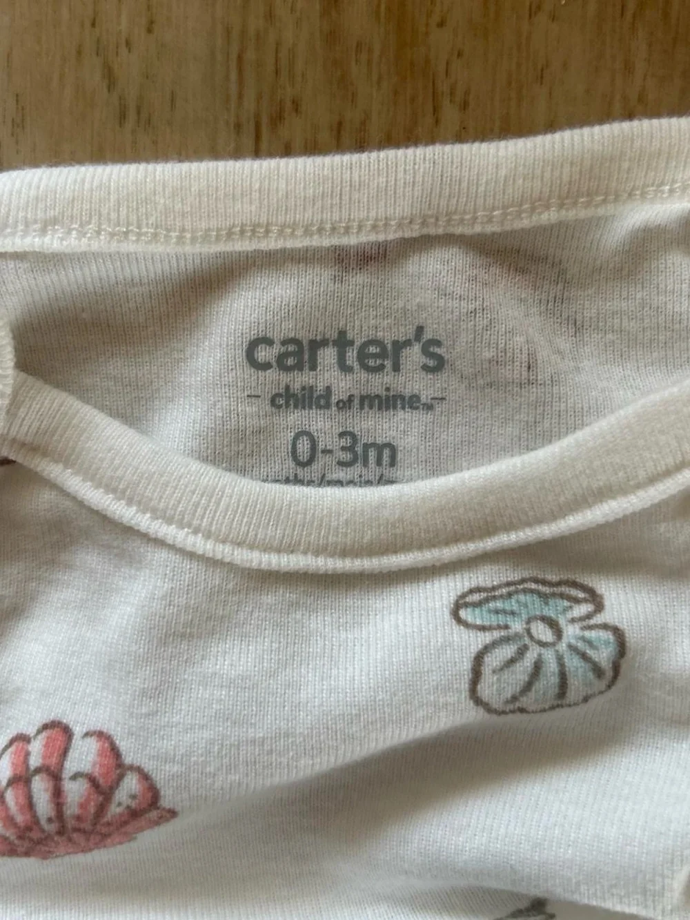 Carter's White Shell-Print Cotton Baby One-Piece 0-3 months